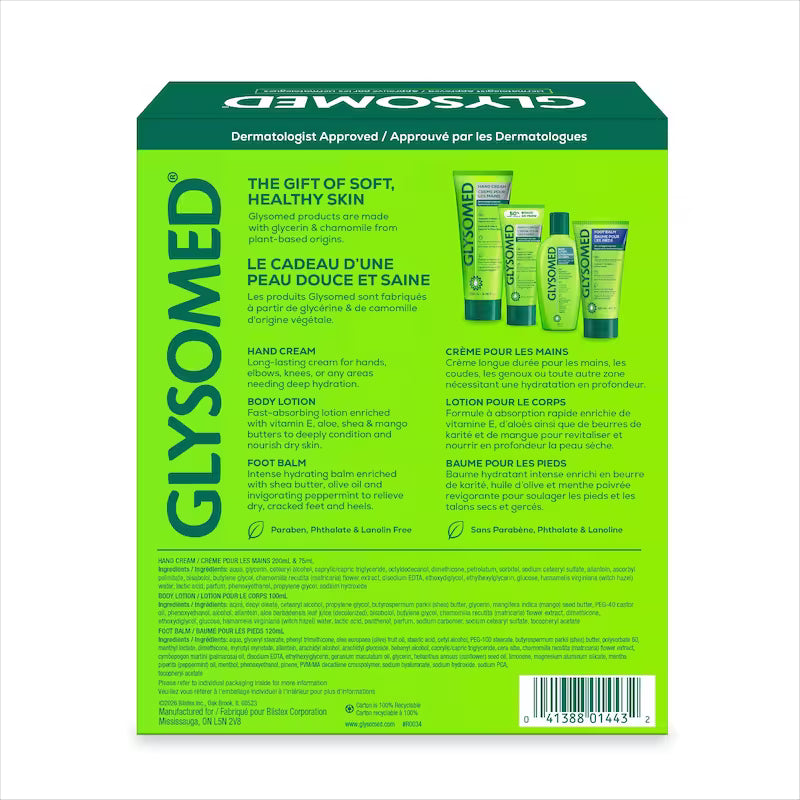 Set de Regalo Glysomed – Crema de Manos, Loción Corporal y Bálsamo de Pies (Edición Especial)
