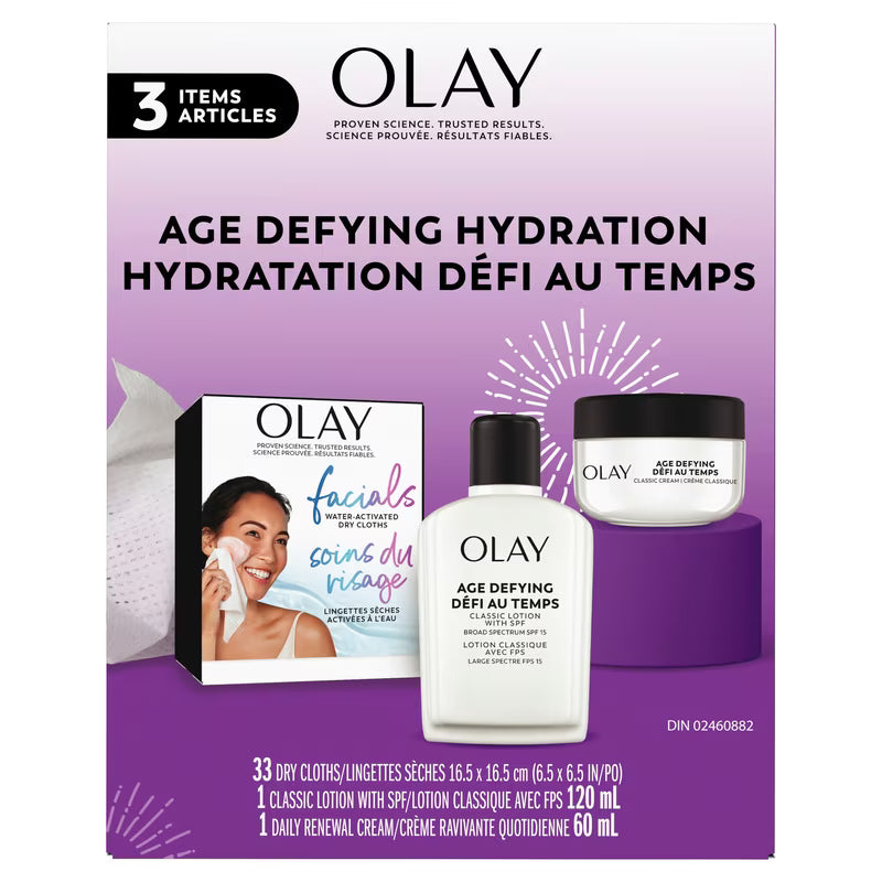 Set de Regalo Olay Age Defying Hydration – Rutina Antiedad e Hidratación Profunda (3 Piezas)