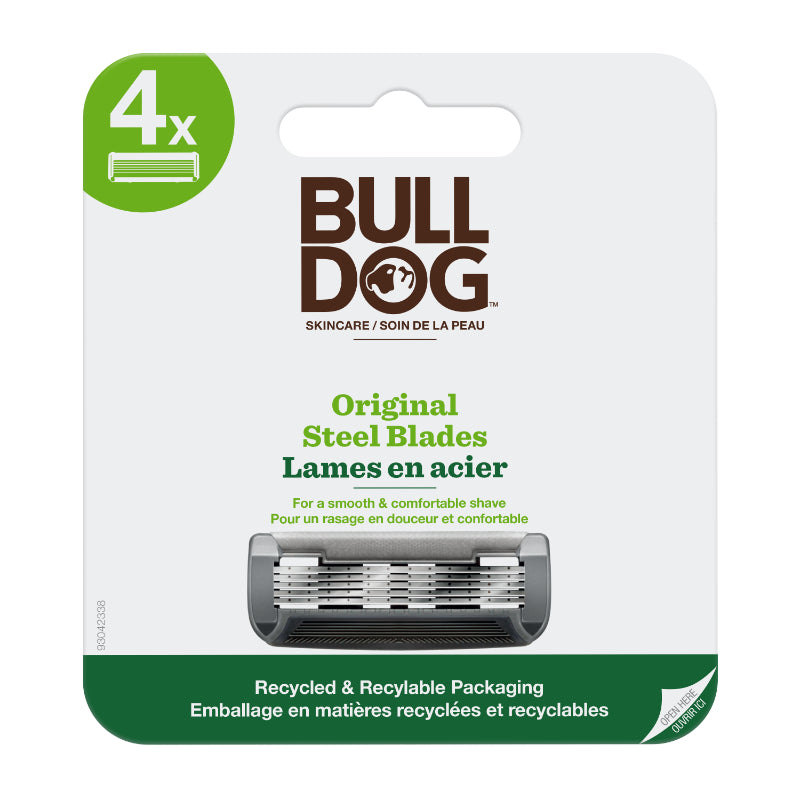 Hojas de Afeitar de Acero Original para Hombre - 4 un. Bulldog
