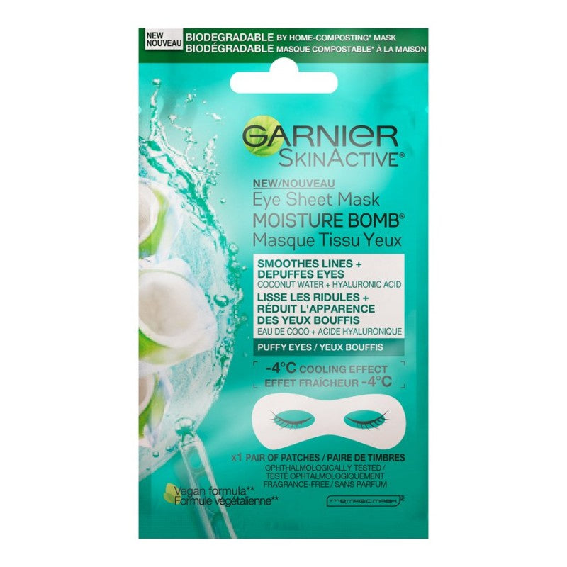 Mascarilla Facial en Lámina para Ojos SkinActive Moisture Bomb 6 ml Garnier