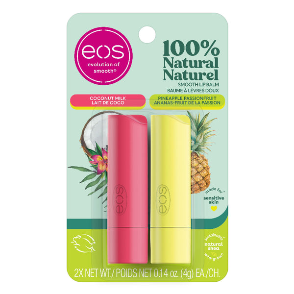 Bálsamo Labial Manteca de Karité Piña y Maracuyá 2 x 4 g EOS