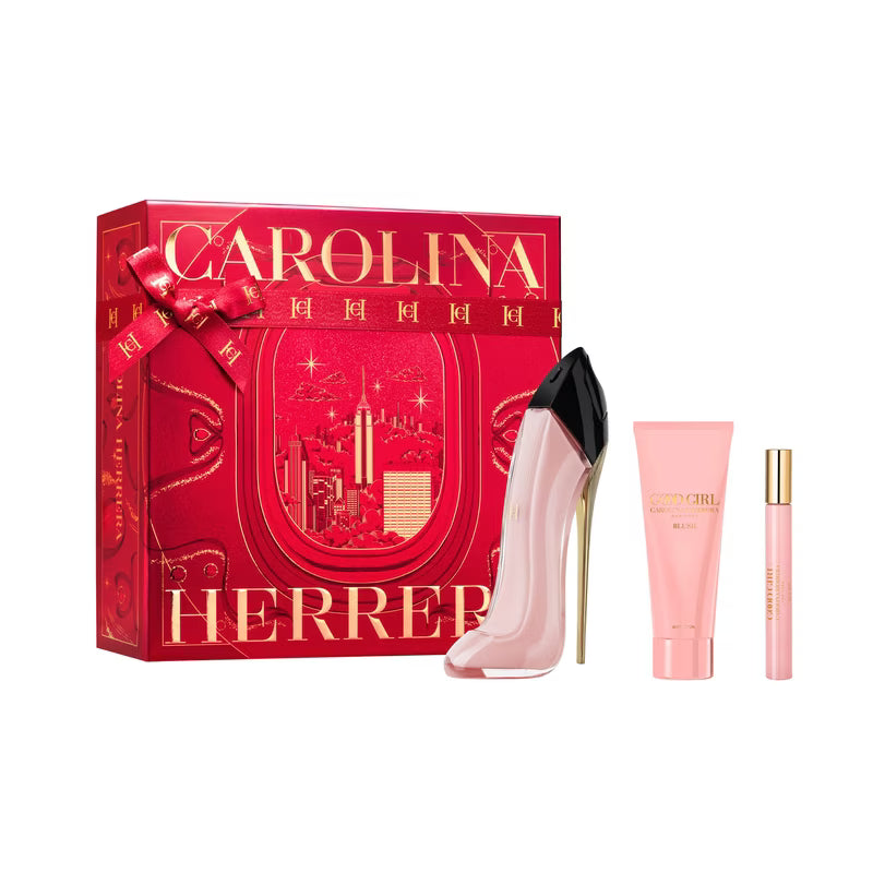 Set Carolina Herrera Good Girl Blush Eau de Parfum – Cofre de Lujo 3 Piezas (Perfume 80ml + Loción Corporal + Spray de Viaje)
