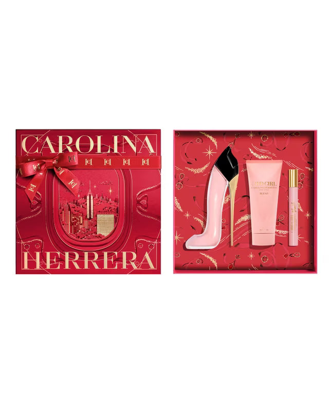 Set Carolina Herrera Good Girl Blush Eau de Parfum – Cofre de Lujo 3 Piezas (Perfume 80ml + Loción Corporal + Spray de Viaje)