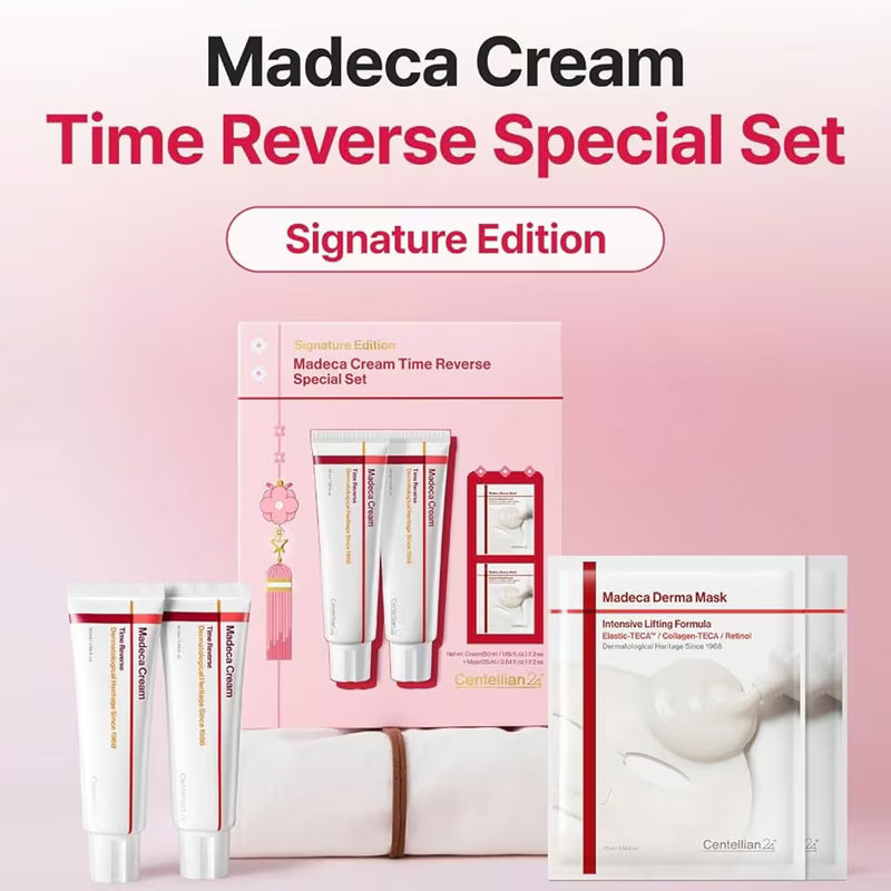 Set Centellian 24 Madeca Cream Time Reverse Signature Edition – Tratamiento Antiedad Completo (2 Cremas 50ml + 2 Mascarillas 25ml)