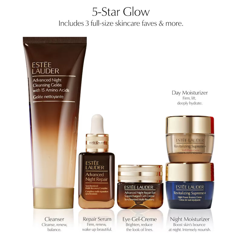 Set Estée Lauder Holiday Blockbuster – Maletín de Lujo con 9 Productos Tamaño Completo (Incluye Suero Advanced Night Repair)