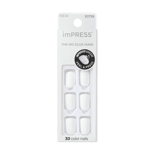 Uñas Postizas ImPRESS Cuadradas Cortas Frosting 30 uds Kiss
