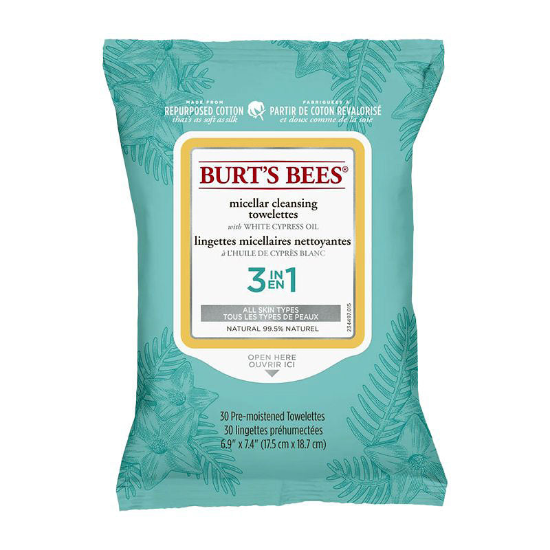 Toallitas Limpiadoras Faciales Micelares 3 en 1 Burt's Bees
