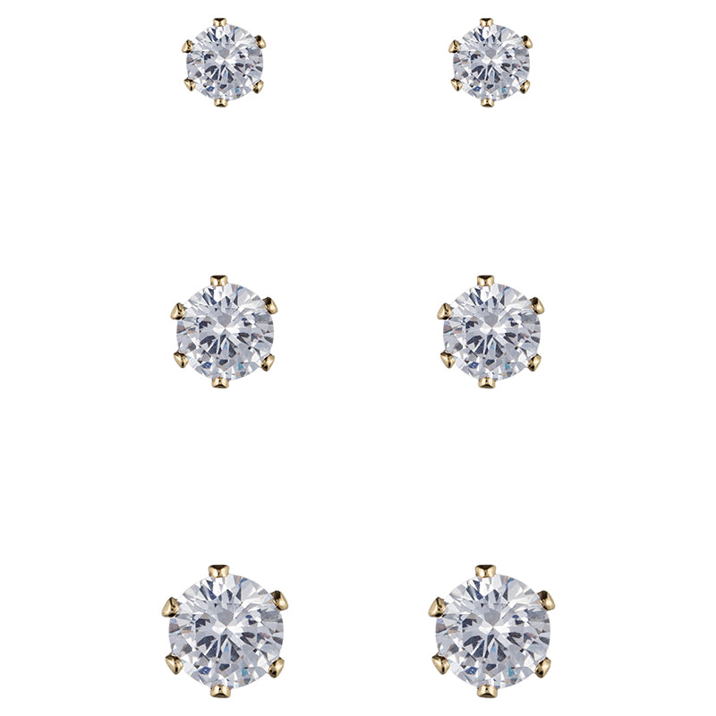 Set de Aros de Cristal 3 Pares ANNE KLEIN