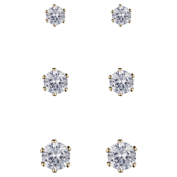 Set de Aros de Cristal 3 Pares ANNE KLEIN