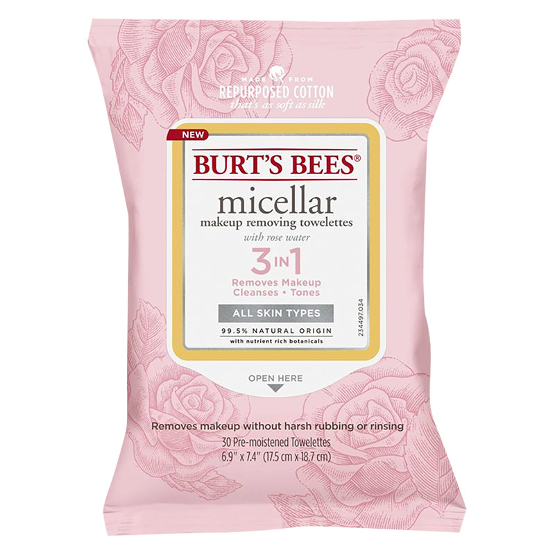 Toallitas Desmaquillantes Micelares Agua de Rosas x30 Burt's Bees