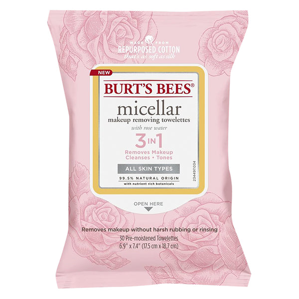 Toallitas Desmaquillantes Micelares Agua de Rosas x30 Burt's Bees