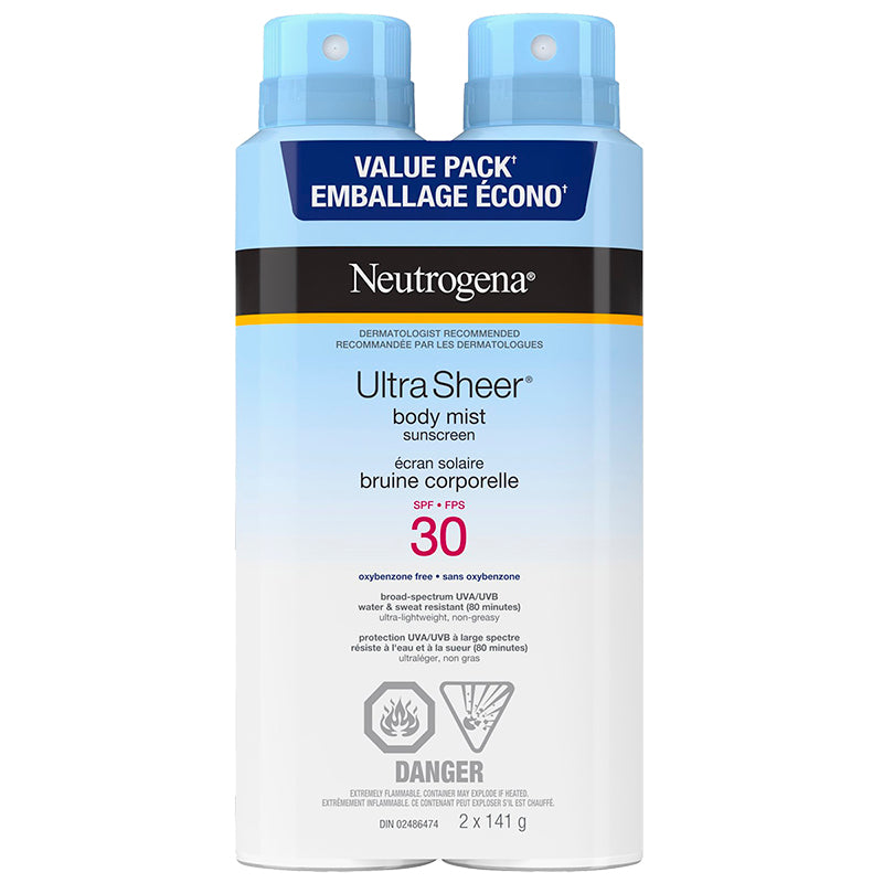 Protector Solar en Bruma Ultra Sheer SPF 30 2 x 141 g Neutrogena