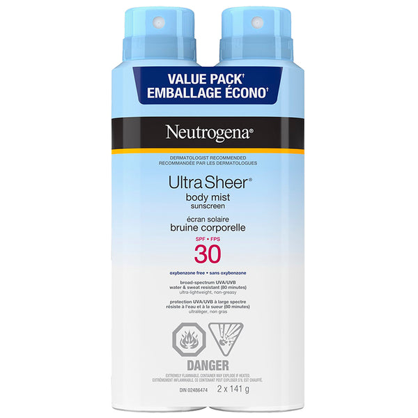 Protector Solar en Bruma Ultra Sheer SPF 30 2 x 141 g Neutrogena