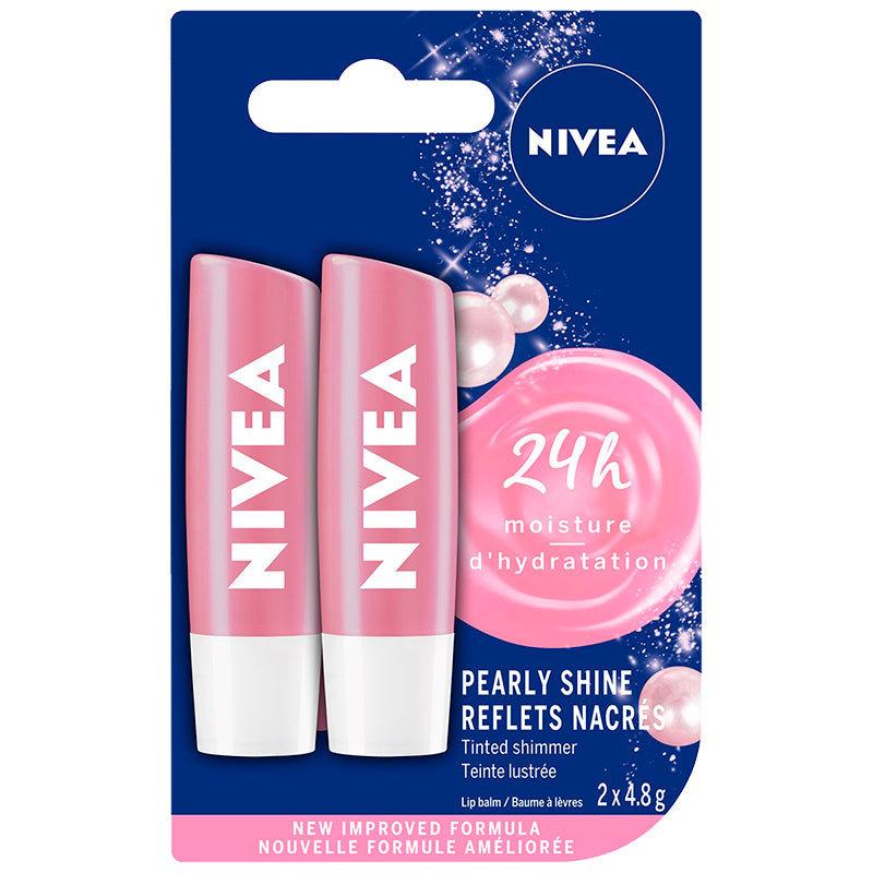 Bálsamo Labial Pearly Shine con Color 2 x 4,8 g Nivea
