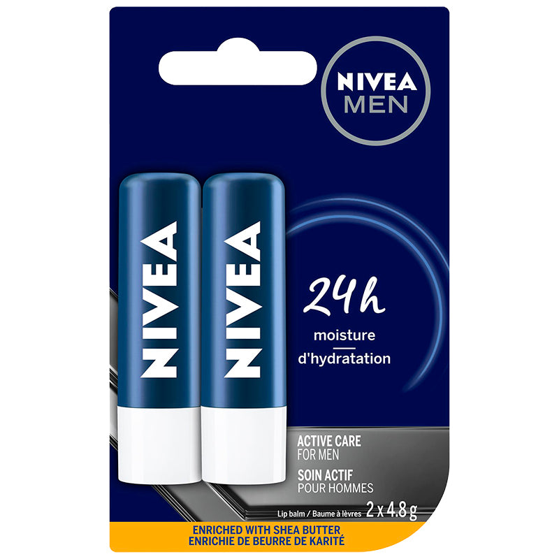 Bálsamo Labial Men Active 2 x 4,8 g Nivea