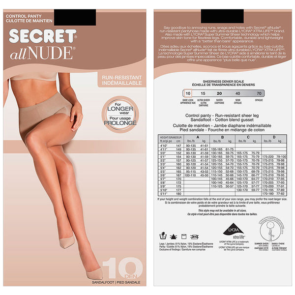 Pantimedias Ultra Transparentes con Faja SECRET ALL NUDE