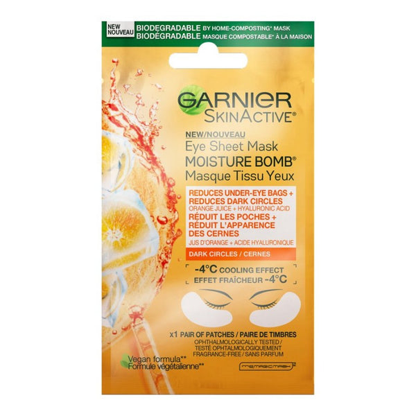 Mascarilla Facial en Lámina para Ojos SkinActive Moisture Bomb 6 ml Garnier