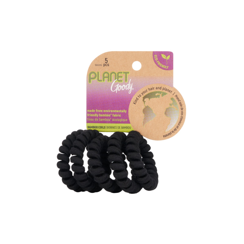 Elásticos Espiral para el Pelo Planet Bambú Negro 5 un. GOODY