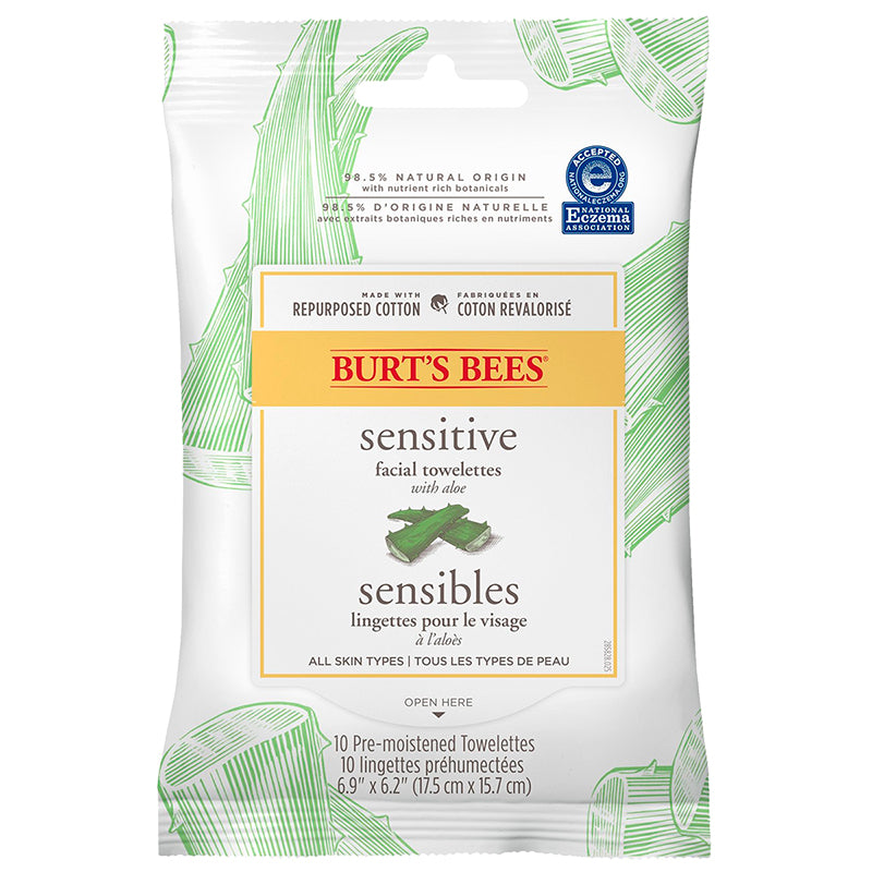 Toallitas Sensitive con Aloe 10 Unidades Burt's Bees