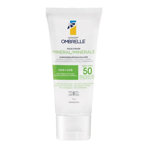 Protector Solar Garnier Minerales Loción Facial - SPF 75 ml Ombrelle