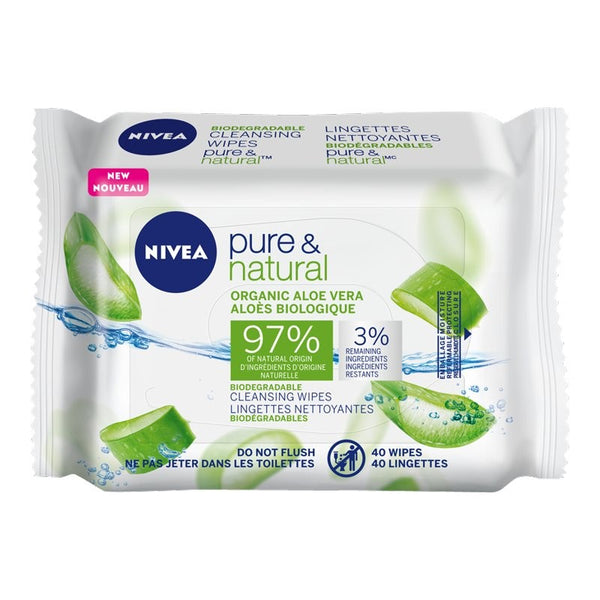 Toallitas Faciales Biodegradables Aloe Vera 40 unidades Nivea