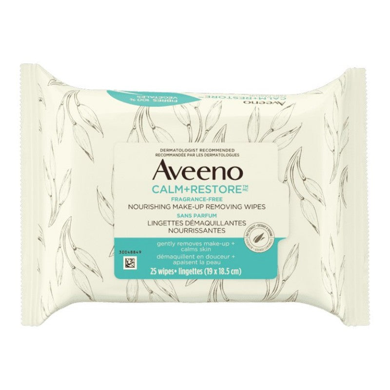 Calm+Restore Nutritivo Make-Up Toallitas Desmaquillantes - 25's Aveeno