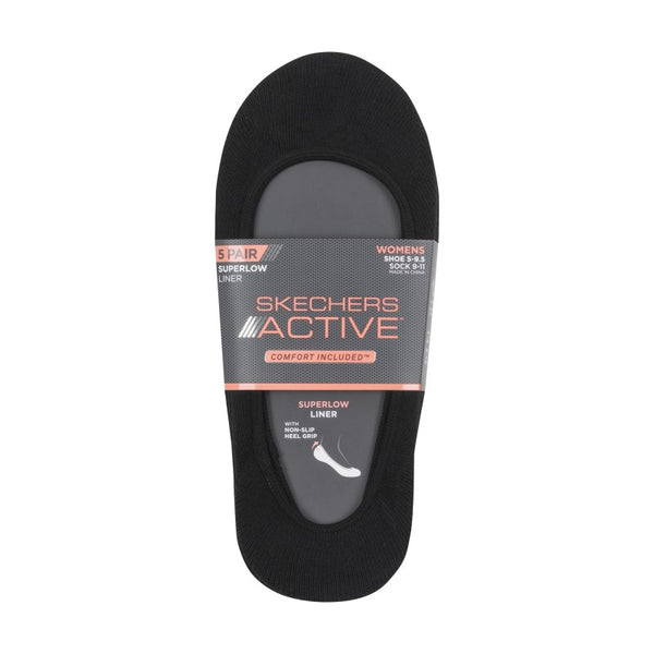Superlow Liners para Mujer - Negro - Pack de 5 Skechers