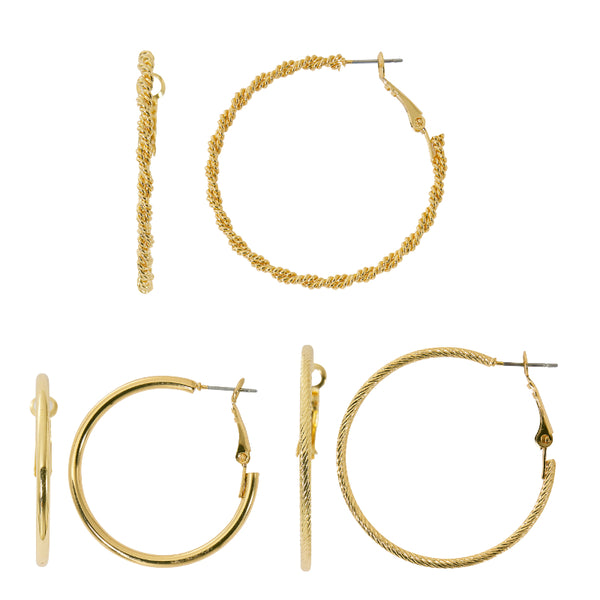 Round Trio Hoop Earring Set - Gold Primavera Jewellery