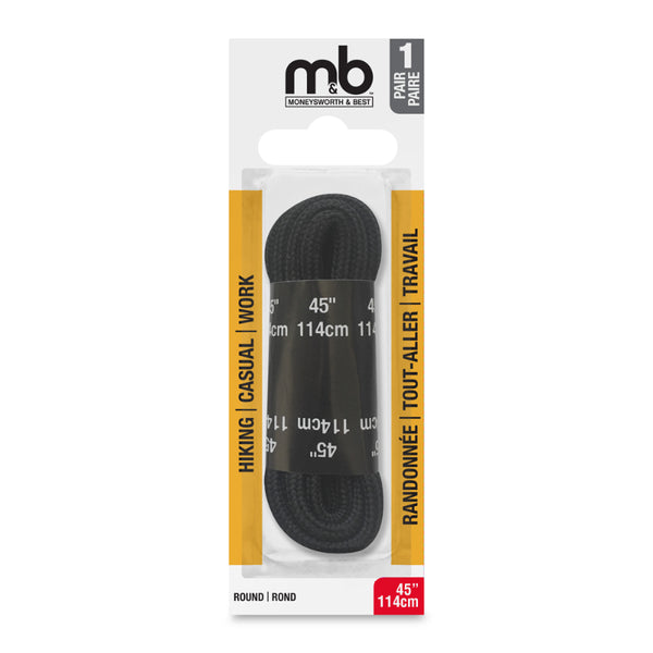 Cordones Redondos para Botas Negro 45 Pulgadas MONEYSWORTH AND BEST