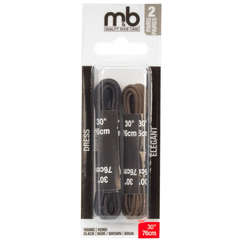 Cordones de Vestir Negro/Café 30 pulg 2 pares MONEYSWORTH AND BEST