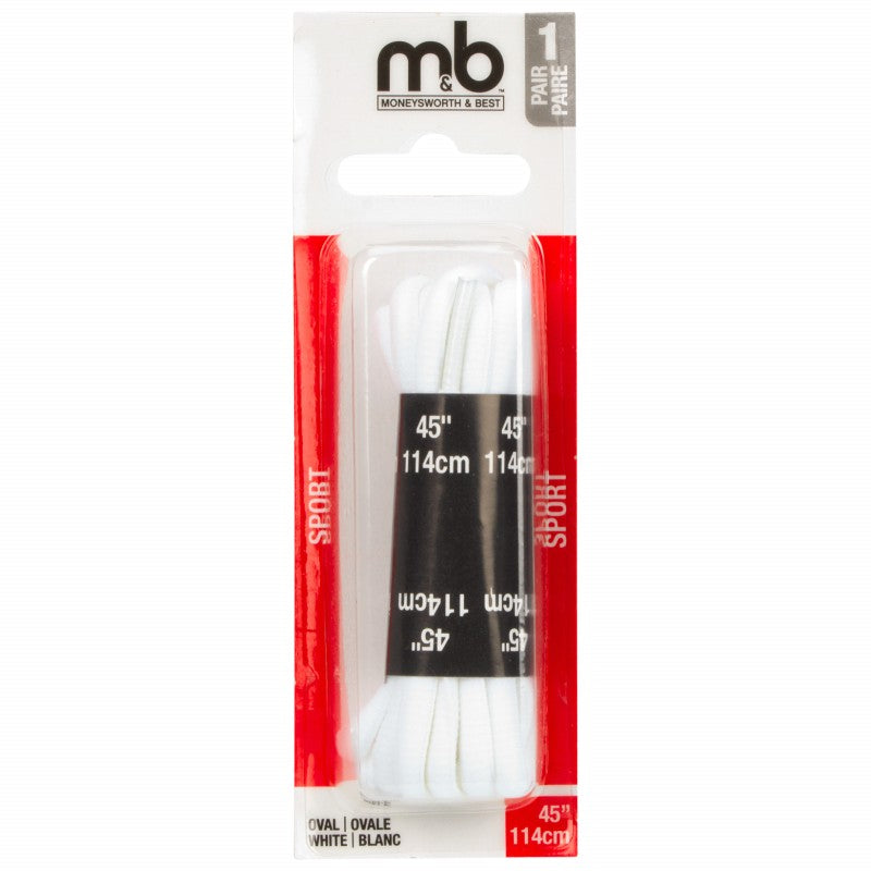 Cordones Ovalados Sport Blanco 45 Pulgadas MONEYSWORTH AND BEST