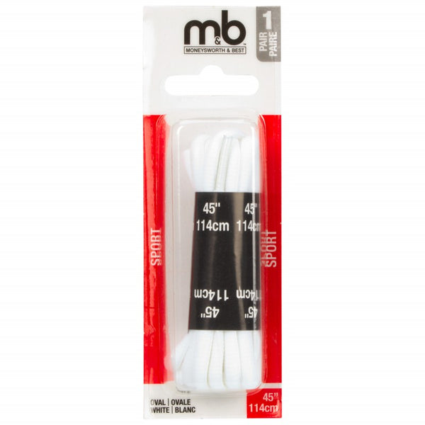Cordones Ovalados Sport Blanco 45 Pulgadas MONEYSWORTH AND BEST