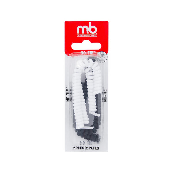 Cordones sin Amarrar Blanco y Negro 2 Pares MONEYSWORTH AND BEST