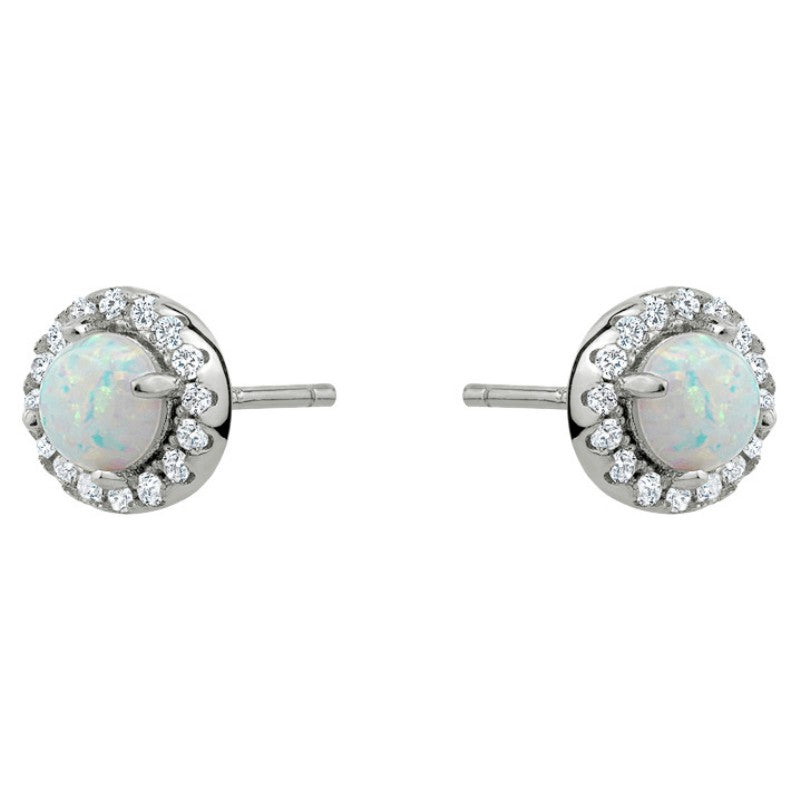Aros de Circonita y Ópalo Plateados COLLECTION