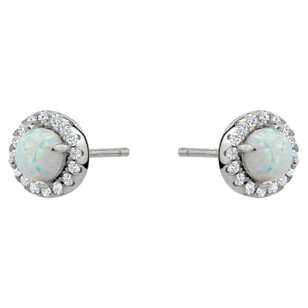 Aros de Circonita y Ópalo Plateados COLLECTION