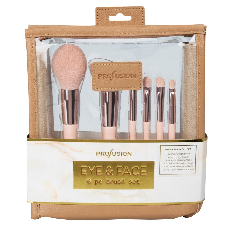 Set 6 Brochas de Ojos y Rostro con Estuche PROFUSION COSMETICS