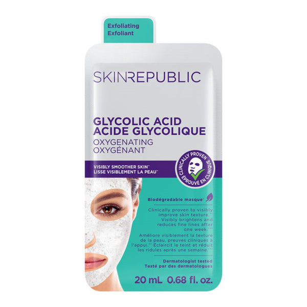 Mascarilla Facial de Tela con Ácido Glicólico 20 ml Skin Republic