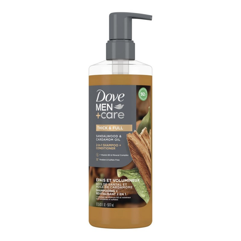 Shampoo y Acondicionador Men+Care Thick & Full - Sándalo 518 ml Dove