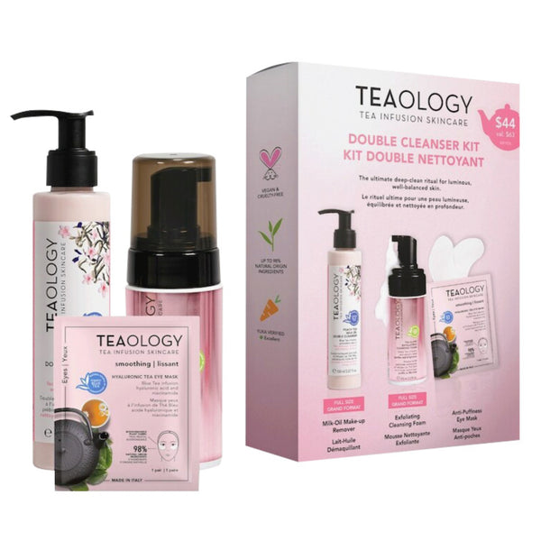 Kit de Doble Limpieza Facial 3 Piezas Teaology