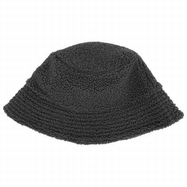 Gorro Bucket Reversible de Peluche Gris Carbón