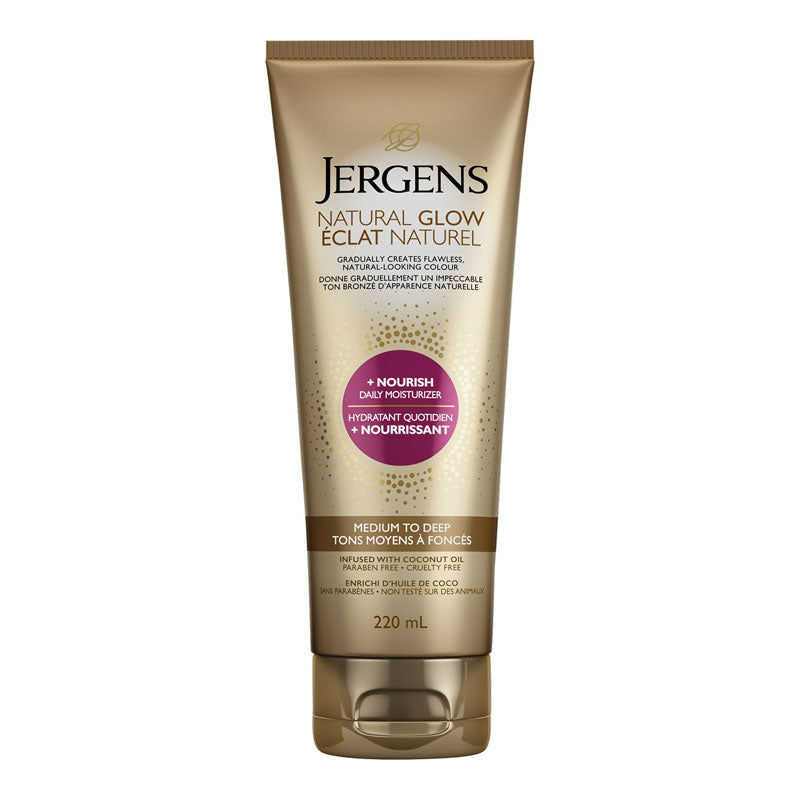 Loción Corporal Natural Glow Tono Medio a Oscuro 220 ml Jergens
