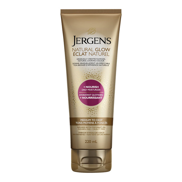 Loción Corporal Natural Glow Tono Medio a Oscuro 220 ml Jergens