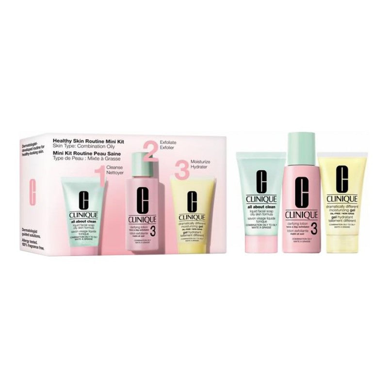 Kit Mini de Cuidado Facial Piel Mixta a Grasa 3 Piezas Clinique