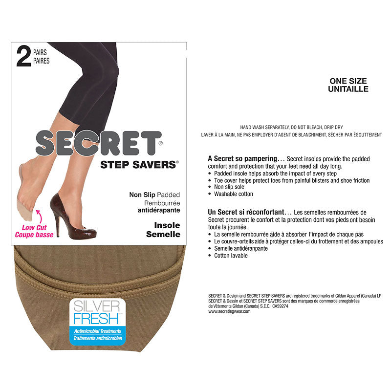 Plantillas Acolchadas Antideslizantes Nude 2 pares SECRET STEP SAVERS