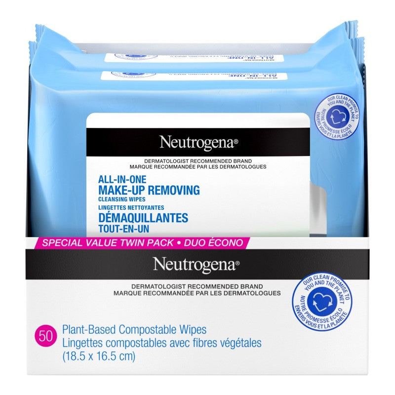 Todo en Uno Make-Up Toallitas Desmaquillantes - 2 X 25's Neutrogena