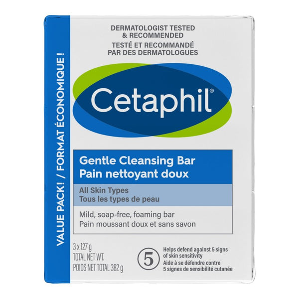 Barra Limpiadora Suave Piel Sensible 3 x 127 g Cetaphil