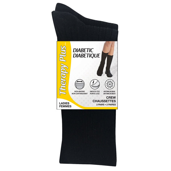 Calcetines para Diabéticos Mujer Negro 2 Pares Therapy Plus