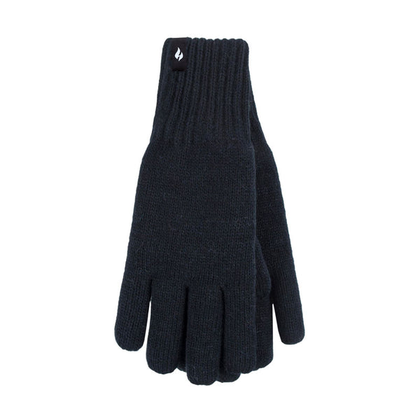 Guantes de Punto para Hombre Negro Talla L HEAT HOLDERS