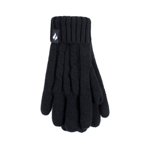 Guantes de Punto para Mujer Negro Talla S HEAT HOLDERS