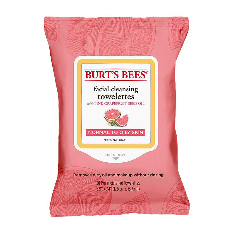 Toallitas Limpiadoras Faciales Pomelo Rosado 30 Uds Burt's Bees